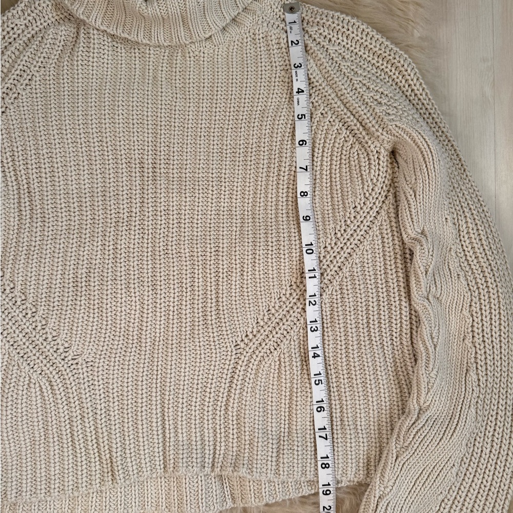 525 America 100% Cotton Beige Turtleneck Sweater - Picture 10 of 10